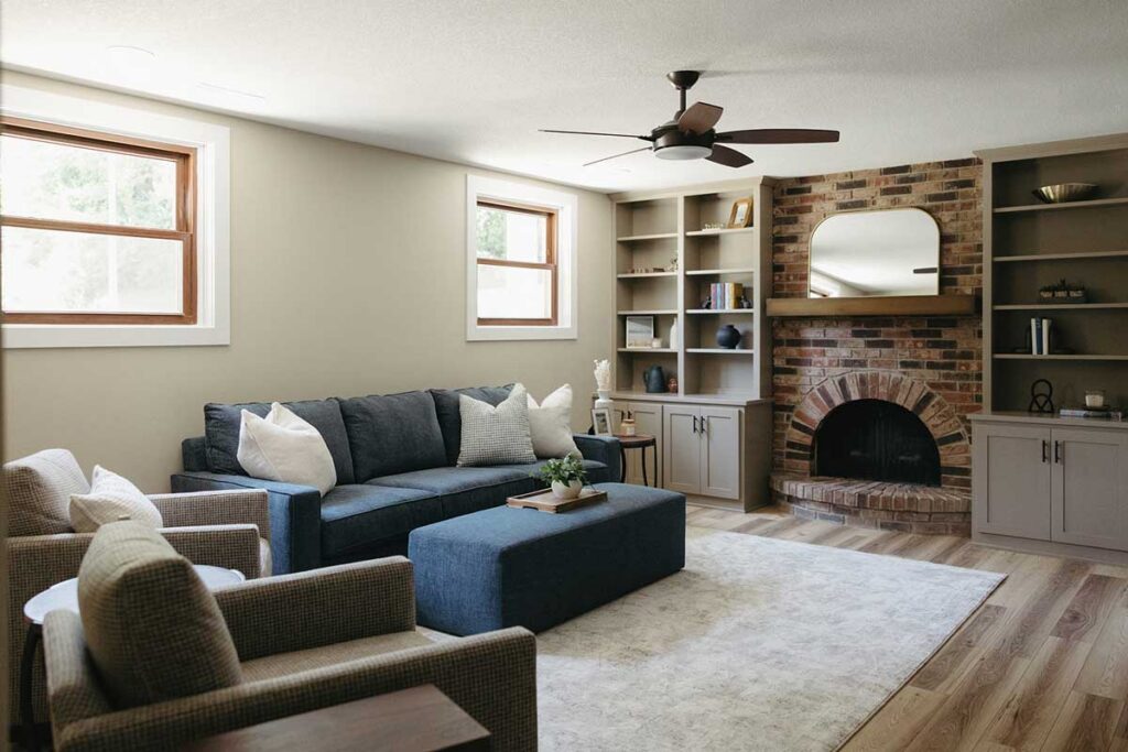 Finished lower level on the 2026 Tour of Remodeled Homes in Des Moines